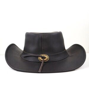 Stellman Leather Hat Cowboy Handmade Western Dust & Hide Travel Hat Boho Unisex